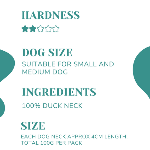 WagglyCove Air-Dried Duck Neck Natural Dog Treats Dental Chew (20cm)